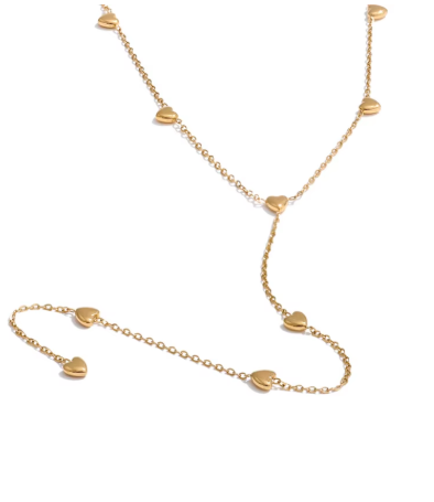 Heart Charm Long Drop Necklace