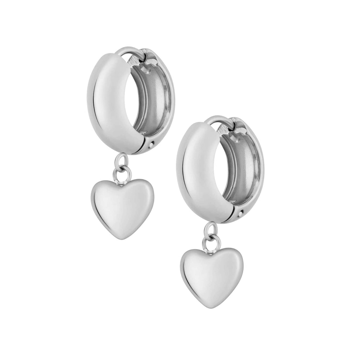 Puffy Heart Hoop Earrings