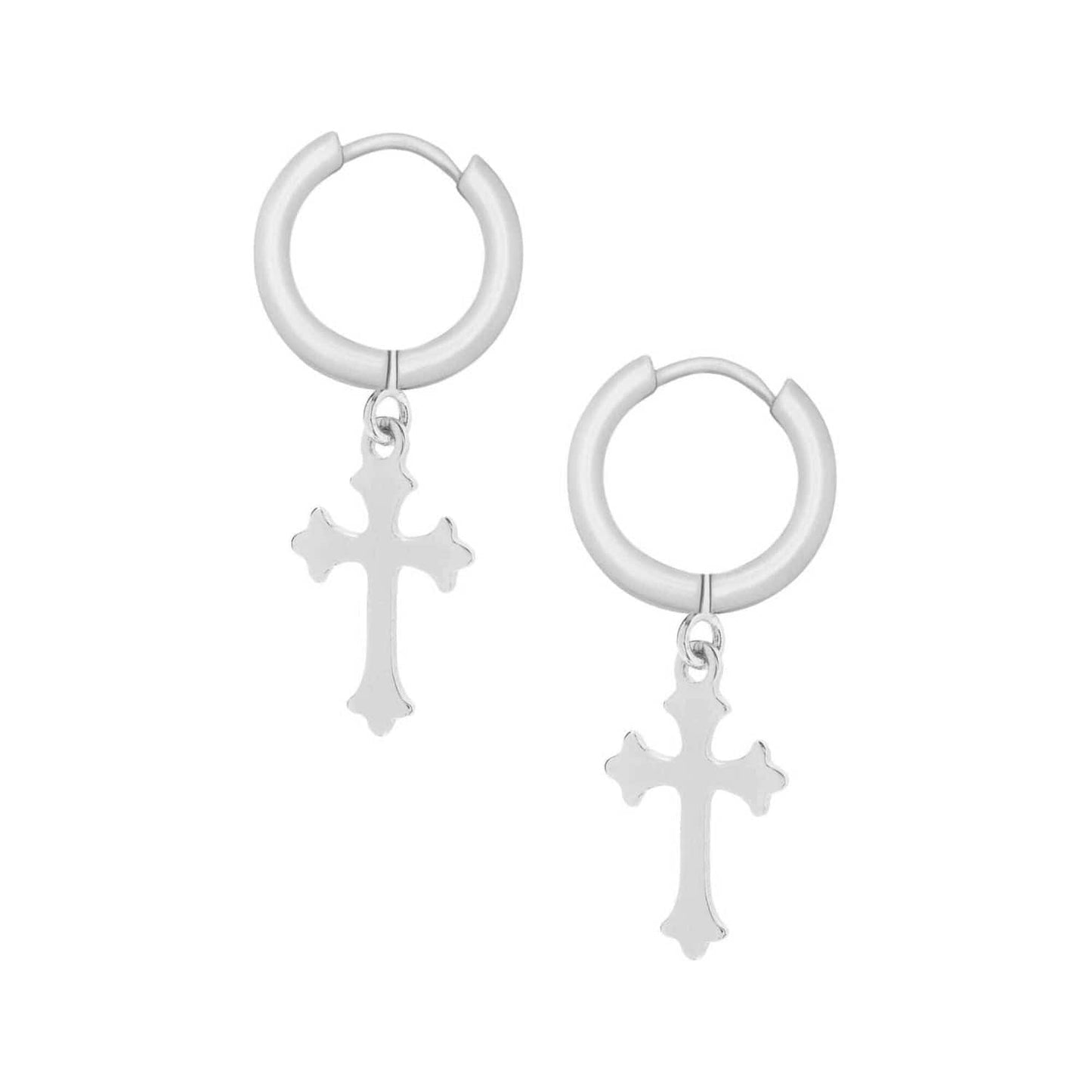 Rain Cross Hoop Earrings