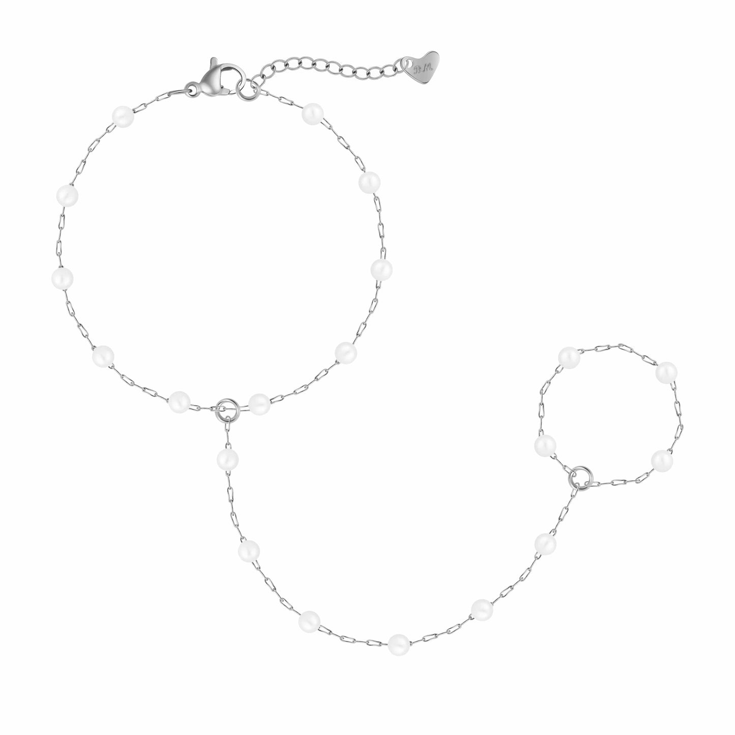 Spencer Pearl Hand Chain Bracelet