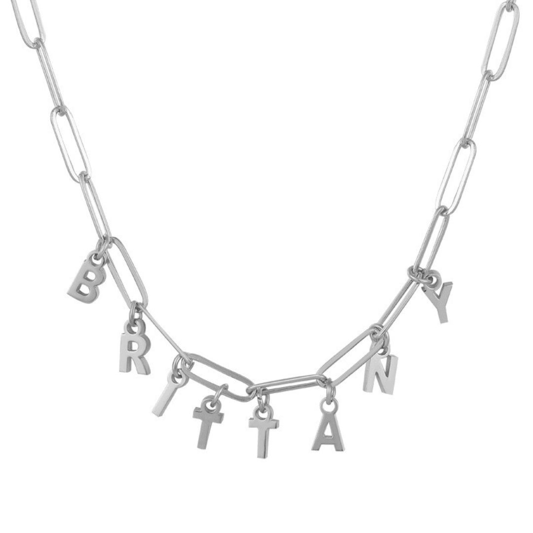 Evry Jewels Hub Custom/Personalized Link Letter Necklace