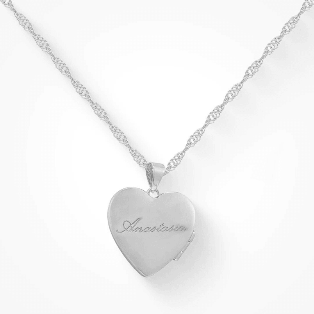 Evry Jewels Hub Custom/Personalized Heart Locket Necklace