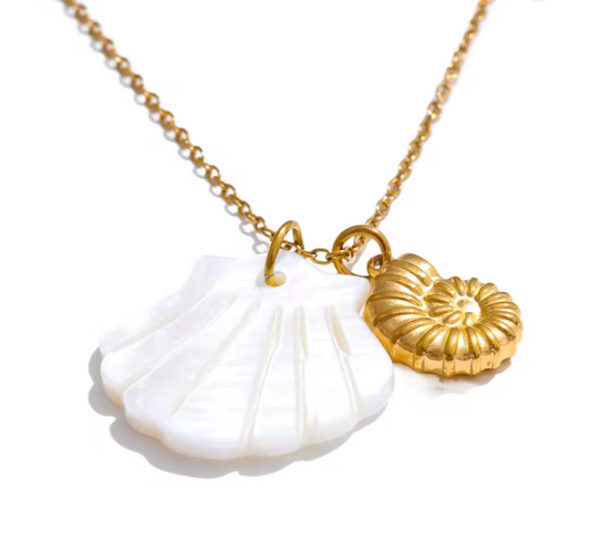 Ocean Shell & Starfish Pendant Necklace