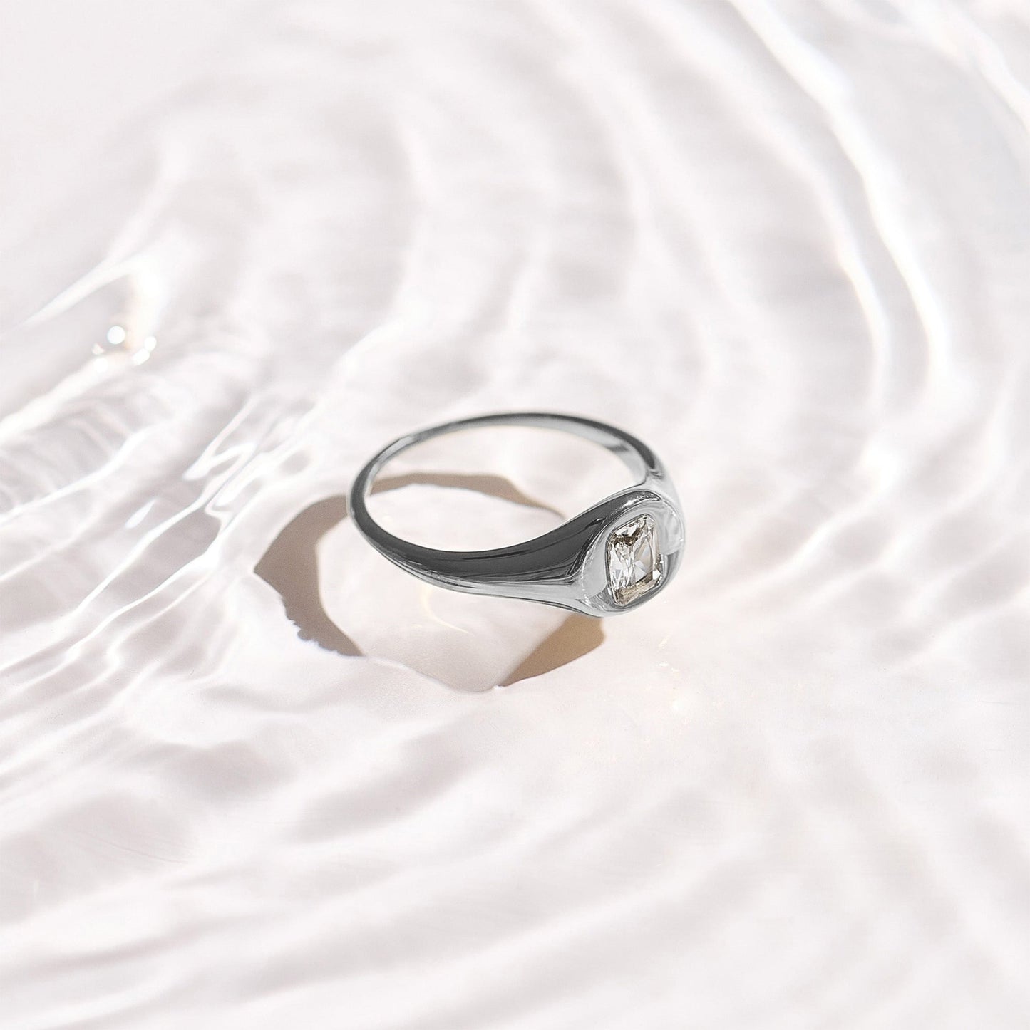 Crystal Cushion Dome Ring