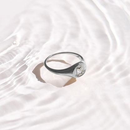 Crystal Cushion Dome Ring