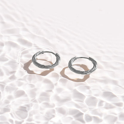 Twist Texture Huggie Hoop Earrings