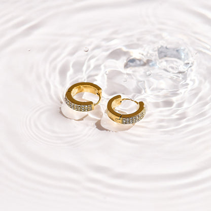 Pavé Crystal Huggie Hoop Earrings