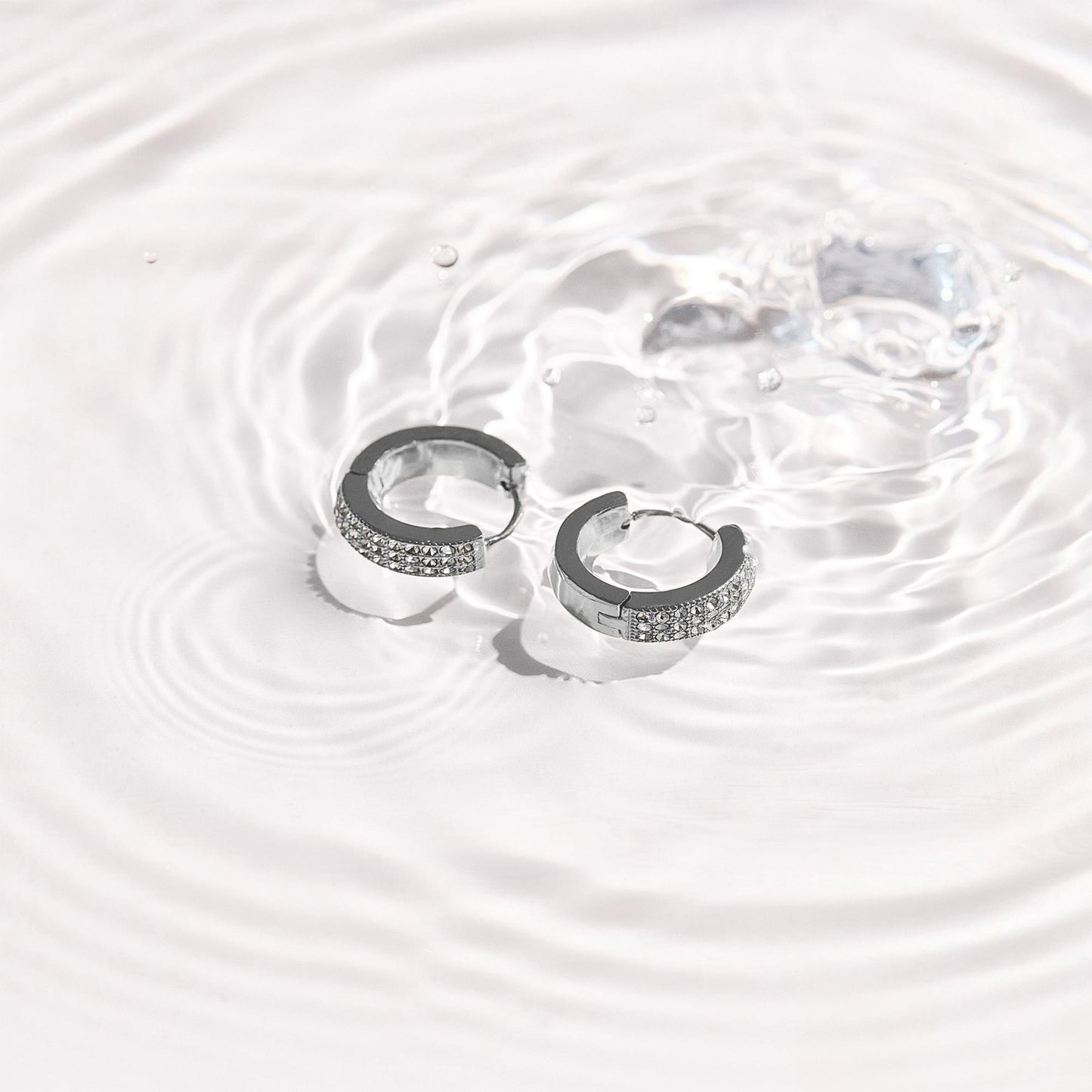 Pavé Crystal Huggie Hoop Earrings