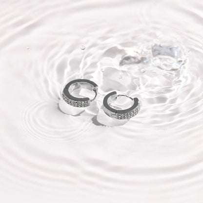 Pavé Crystal Huggie Hoop Earrings