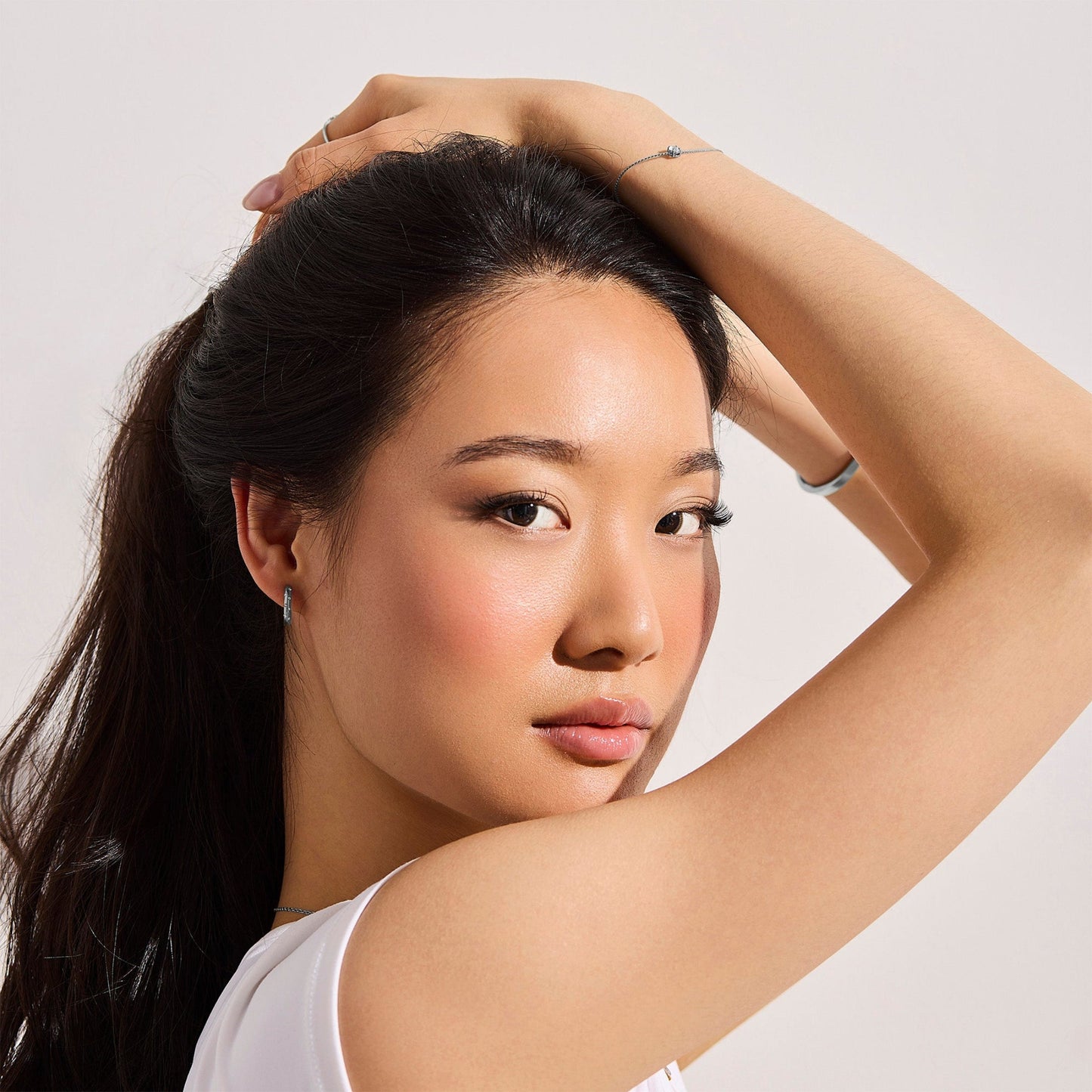 Crystal Dot Hoop Earrings