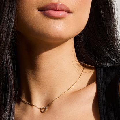 Crystal Heart Outline Necklace