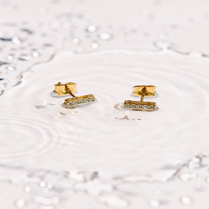 Crystal Bar Stud Earrings