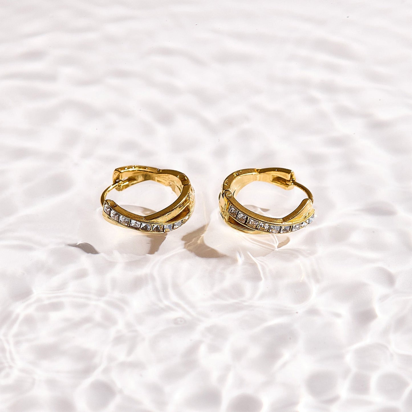 Crystal Twist Hoop Earrings