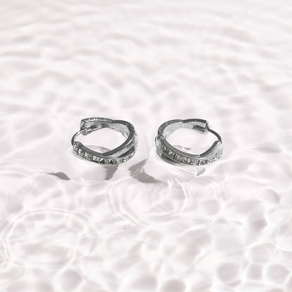 Crystal Twist Hoop Earrings