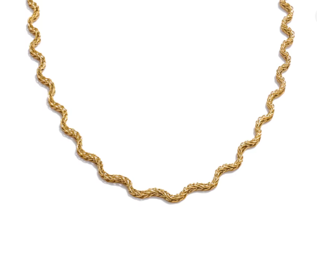 Chic Wavy Textured Collar Chain Necklace