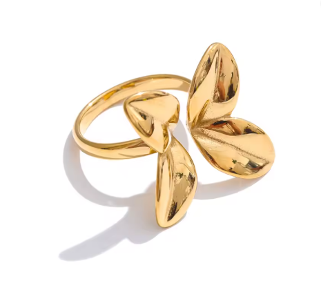 Sculptural Bloom Open Adjustable Ring