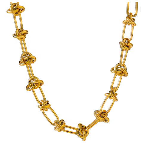 Industrial Knot Link Statement Collar Necklace