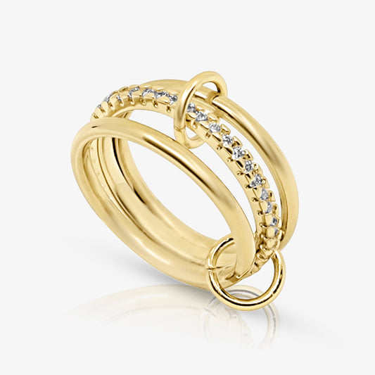 Stacked Linked Crystal Band Ring