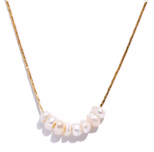 Dainty Pearl Bead Collar Necklace