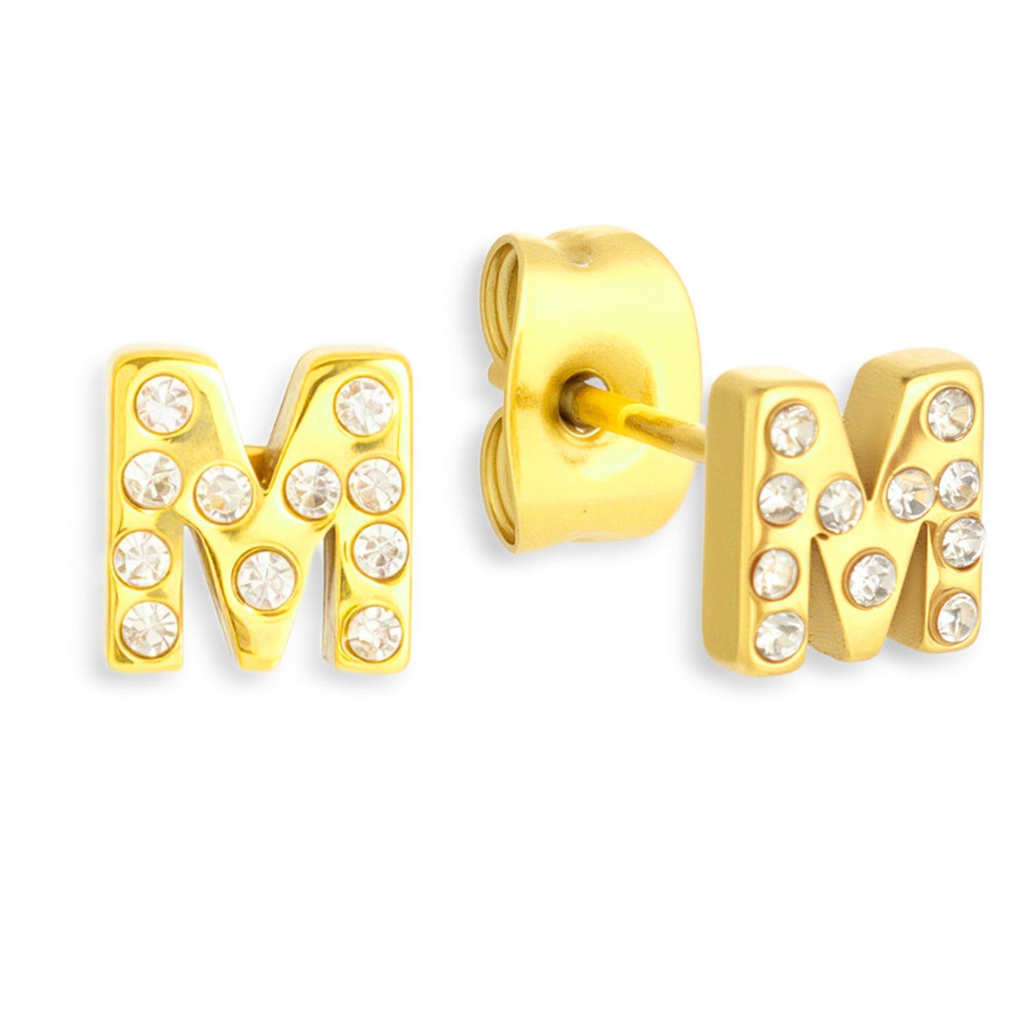 Crystal Initial Stud Earrings