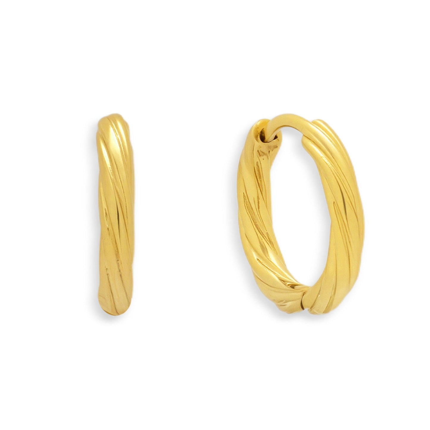 Twist Texture Huggie Hoop Earrings