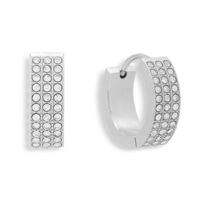 Pavé Crystal Huggie Hoop Earrings