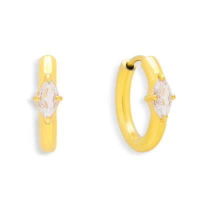 Marquise Crystal Huggie Hoop Earrings