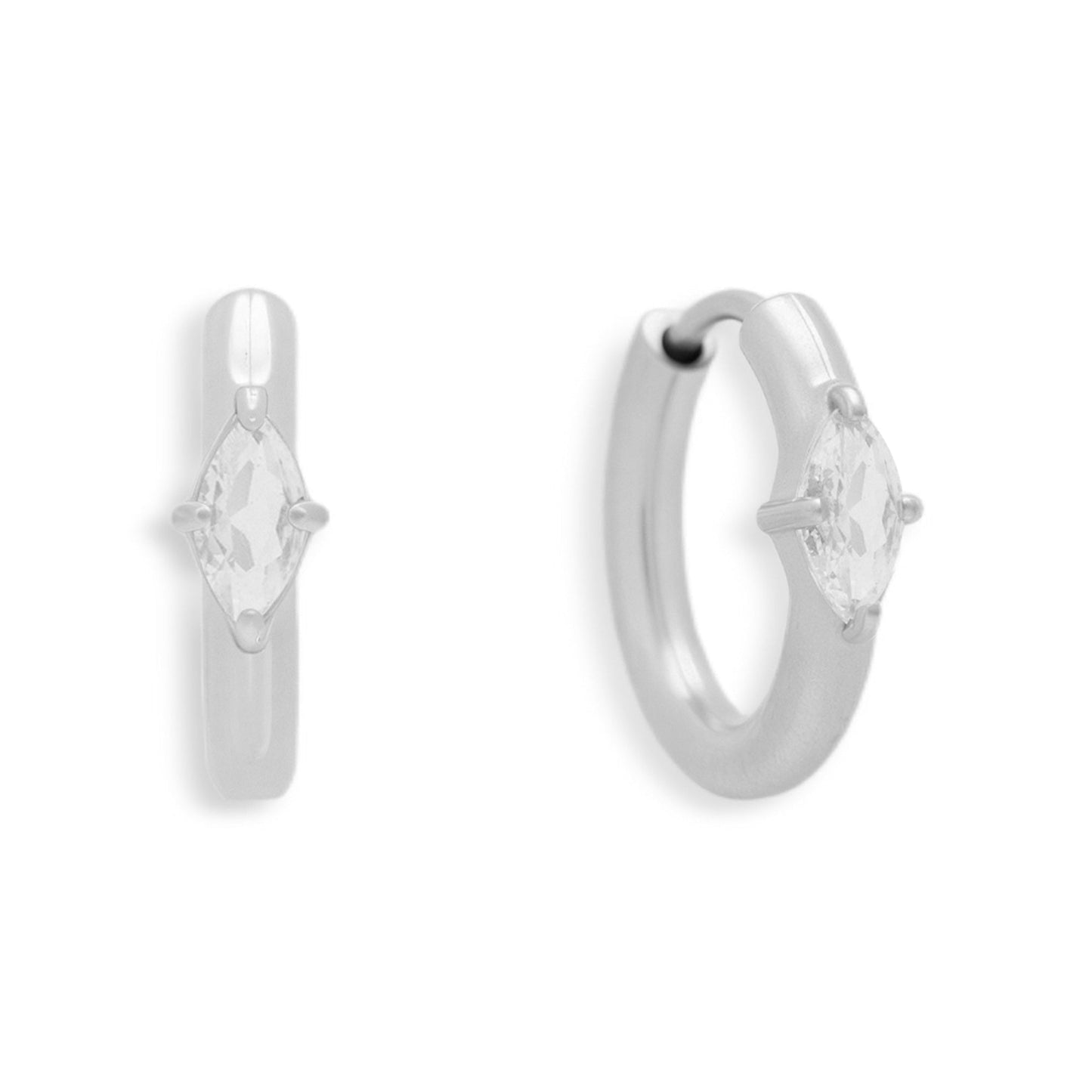 Marquise Crystal Huggie Hoop Earrings