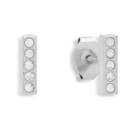 Crystal Bar Stud Earrings