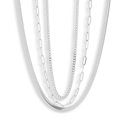 Triple Layer Chain Necklace Set