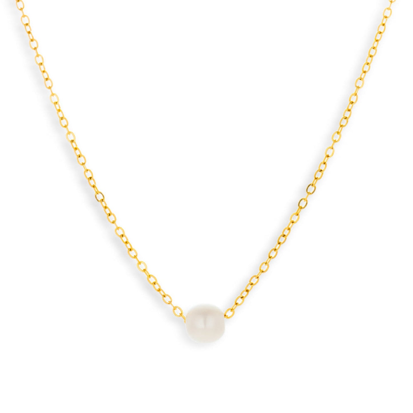 Single Pearl Drop Necklace