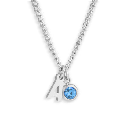 Custom/Personalized Initial Pendant Necklace w/ Birthstone