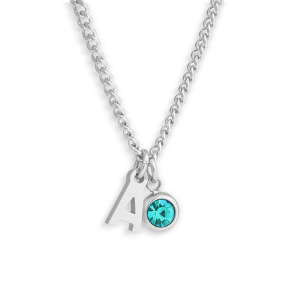 Custom/Personalized Initial Pendant Necklace w/ Birthstone