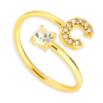 Sparkle Initial Wrap Ring