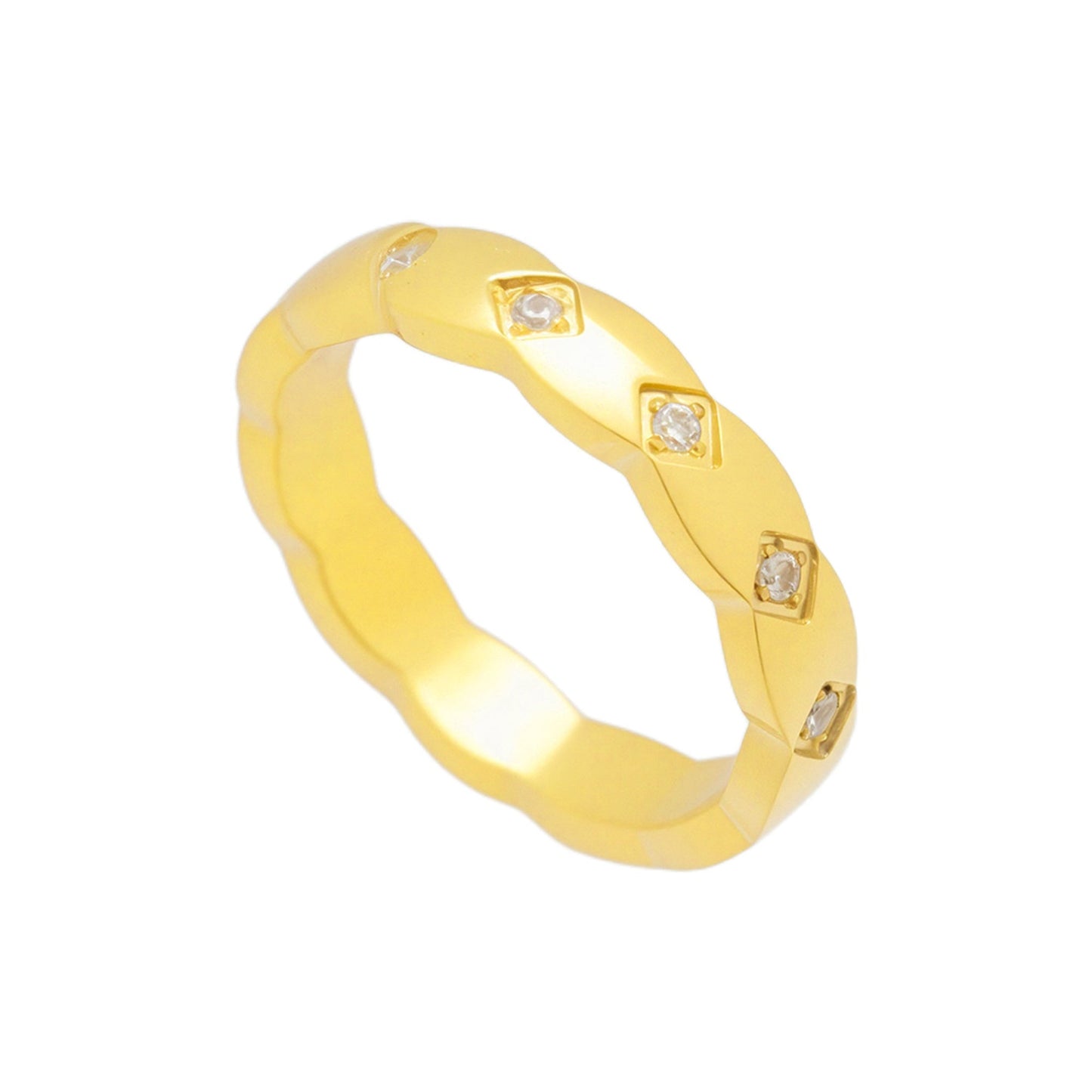 Twist Crystal Inset Ring