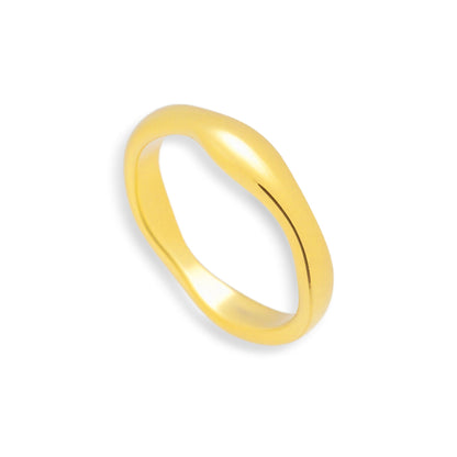 Smooth Wave Band Ring