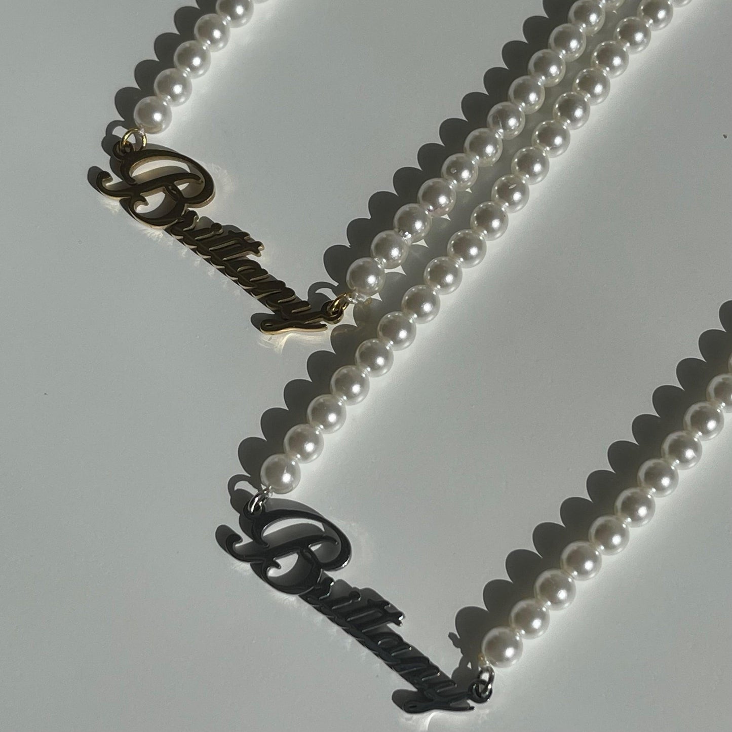 Evry Jewels Hub Custom/Personalized Pearl Nameplate Necklace