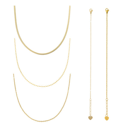 Fine Lines Bundle: 5 Piece Necklace and Bracelet Bundle