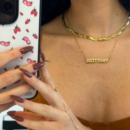 Evry Jewels Hub Custom/Personalized Bubble Nameplate Necklace