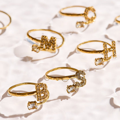 Sparkle Initial Wrap Ring