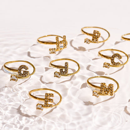 Sparkle Initial Wrap Ring