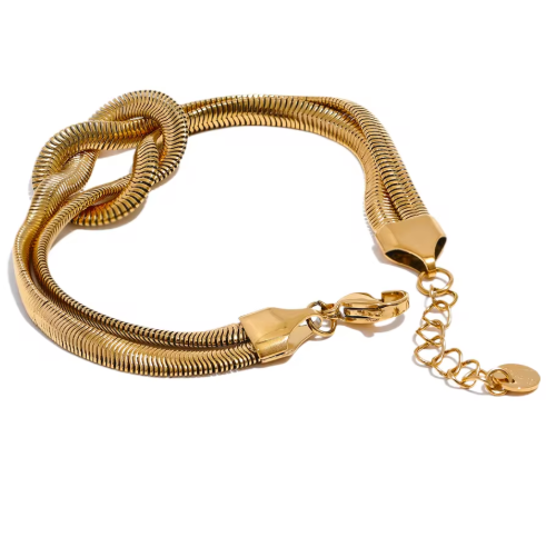 Layered Snake Chain Knot Necklace