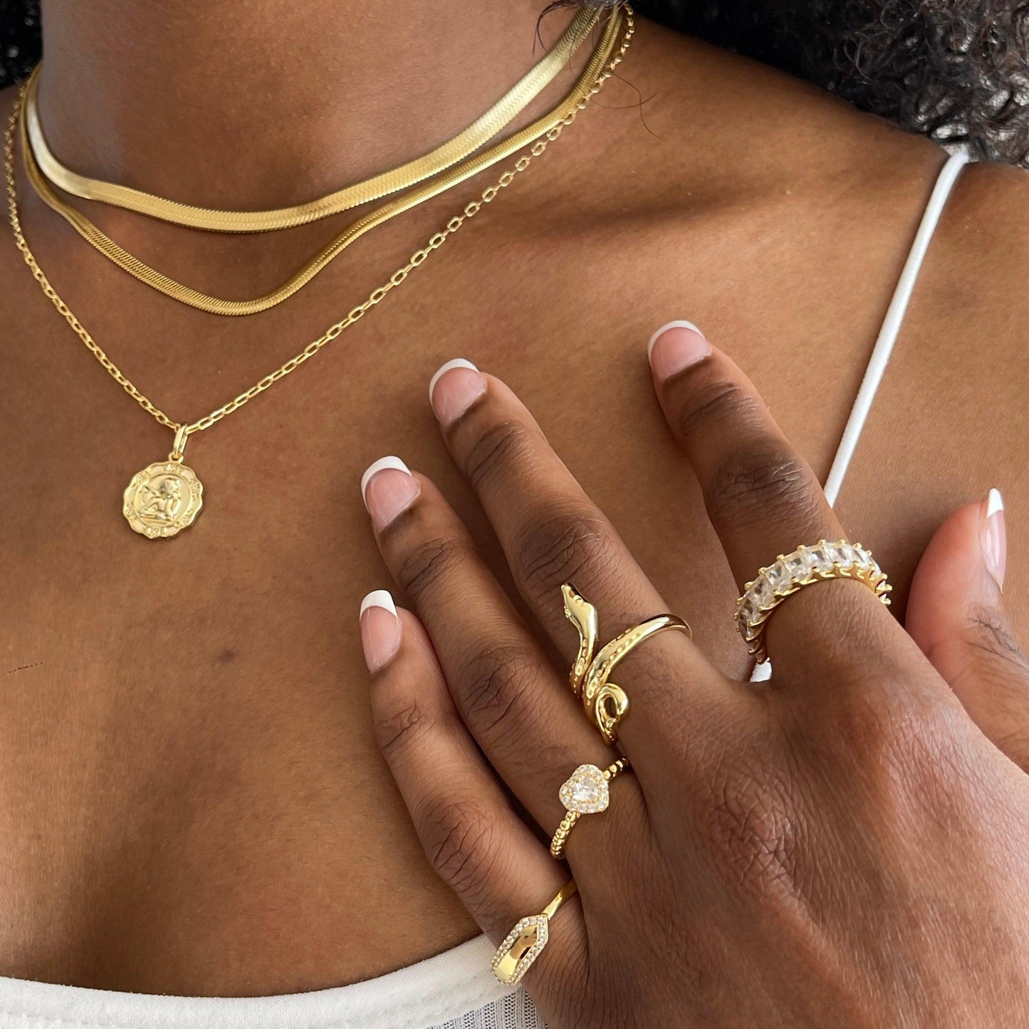 Evry Jewels Hub Shining Snake Necklace 3.0