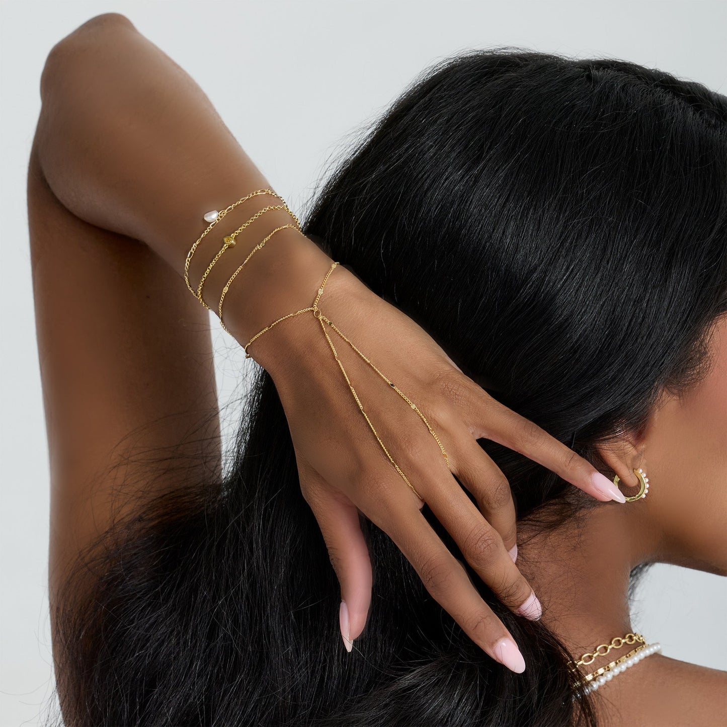 Dainty Energy Bundle: 3 Piece Bracelet and Hand Chain Bundle