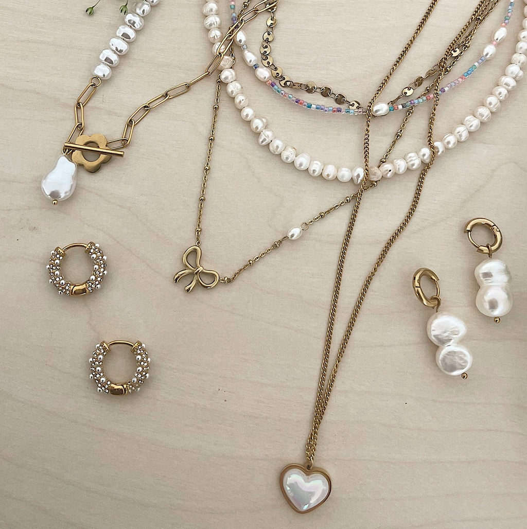 Alice Pearl Hoop Earrings