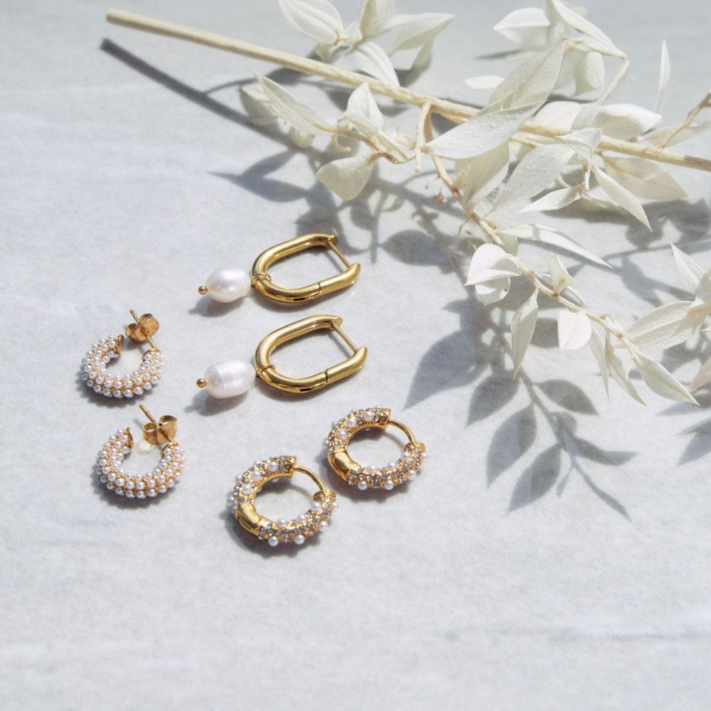 Senorita Pearl Hoop Earrings