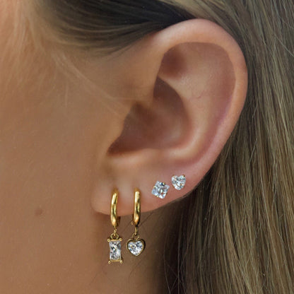 Angelina Heart Hoop Earrings