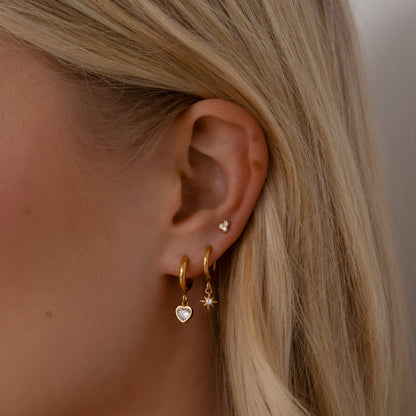 Angelina Heart Hoop Earrings