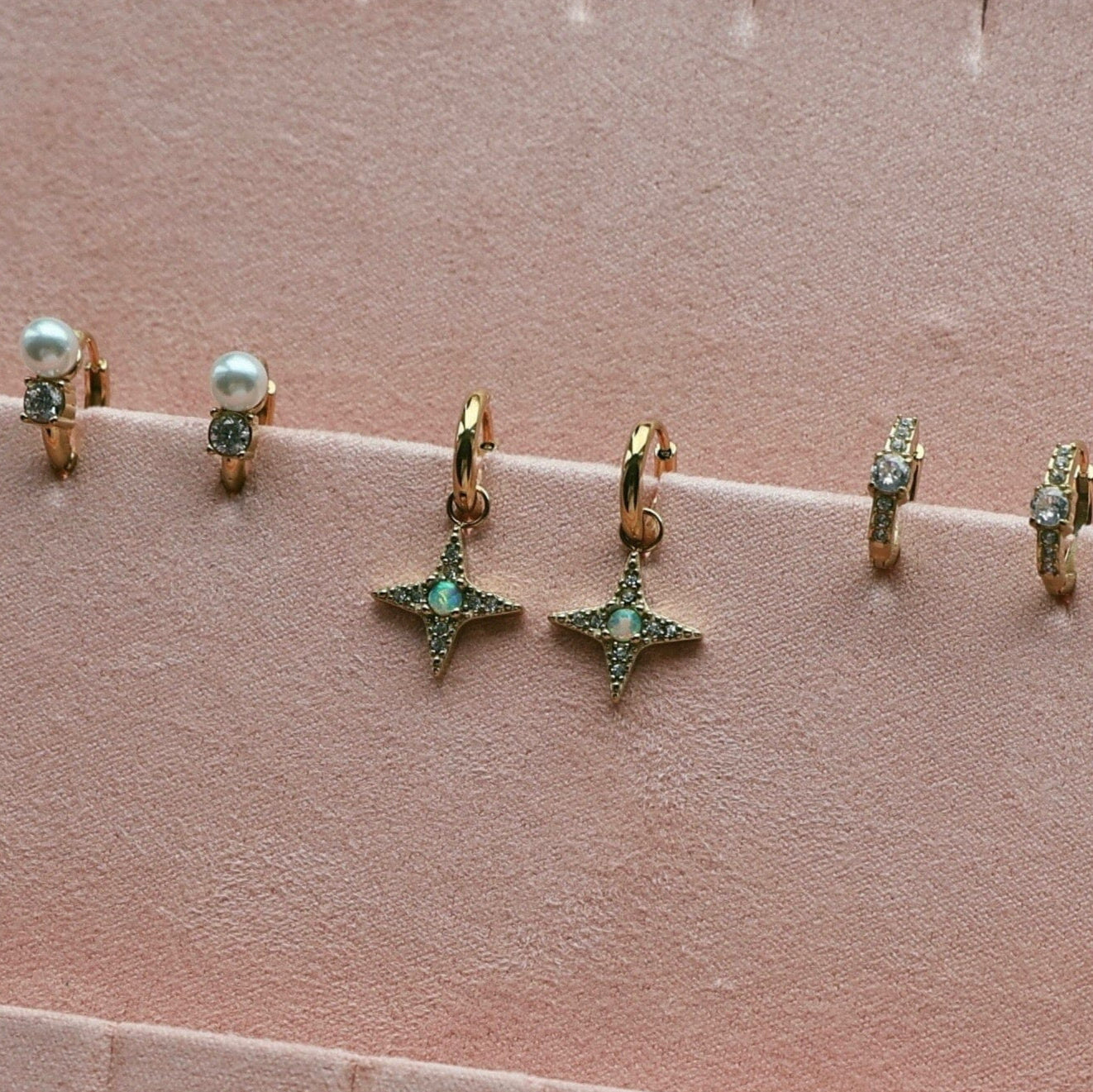 Harriet Opal Hoop Earrings