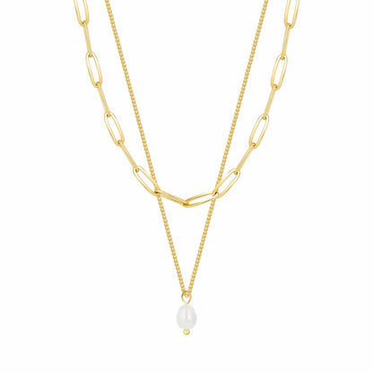 Athelia Pearl Layered Necklace
